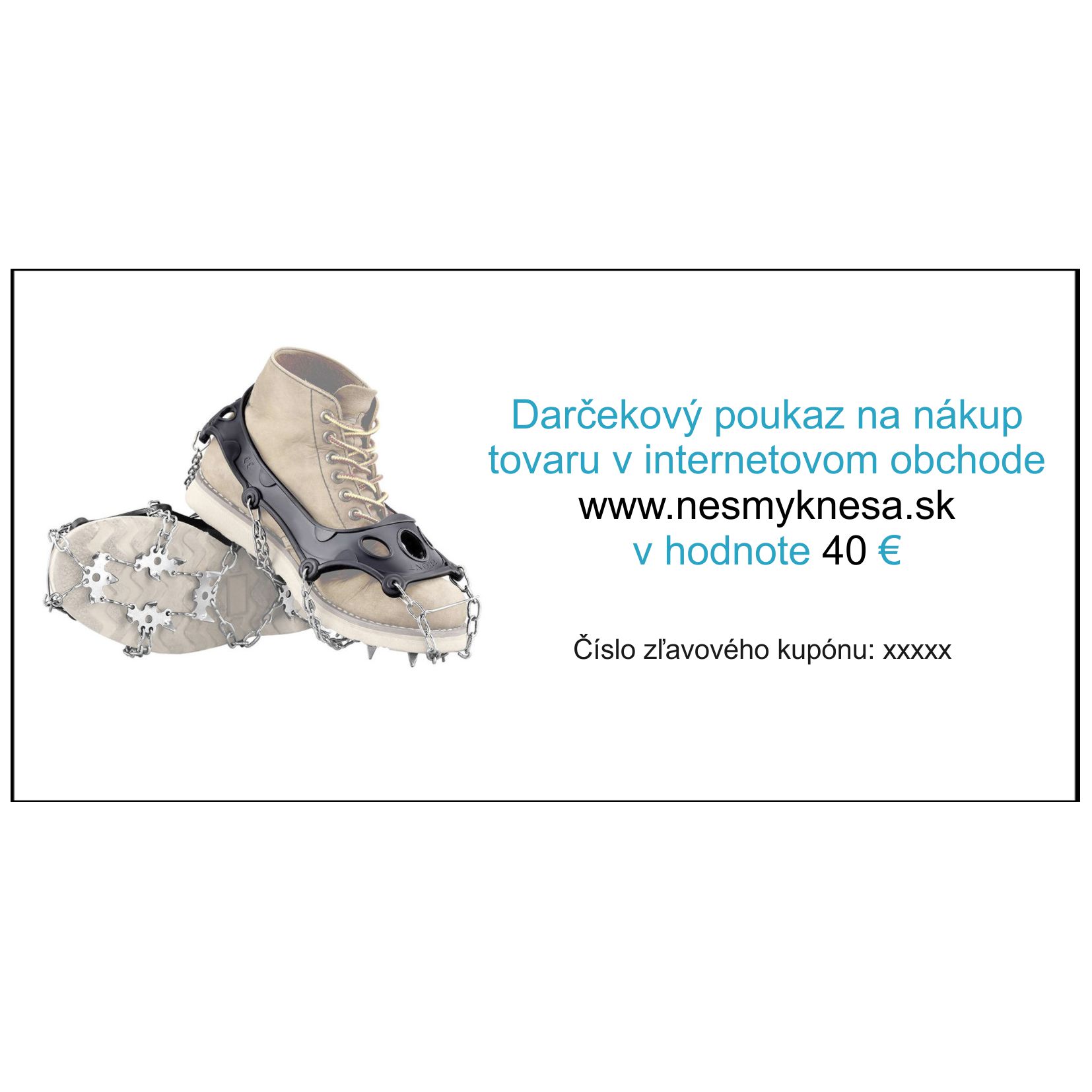 Darčekový poukaz na nákup tovaru v  v hodnote 40 € (pošta)